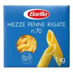 Barilla Pasta Mezze Penne Rigate N. 70, Pasta Corta di Semola di Grano Duro 100% Italiano