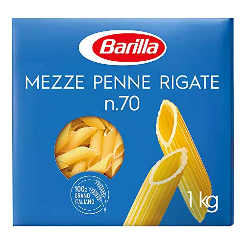 Barilla Pasta Mezze Penne Rigate N. 70, Pasta Corta di Semola di Grano Duro 100% Italiano