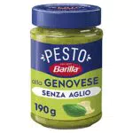 Barilla Pesto alla Genovese senza Aglio con Basilico Fresco Italiano e Parmigiano Reggiano DOPenza Glutineugo Pronto Per Pasta