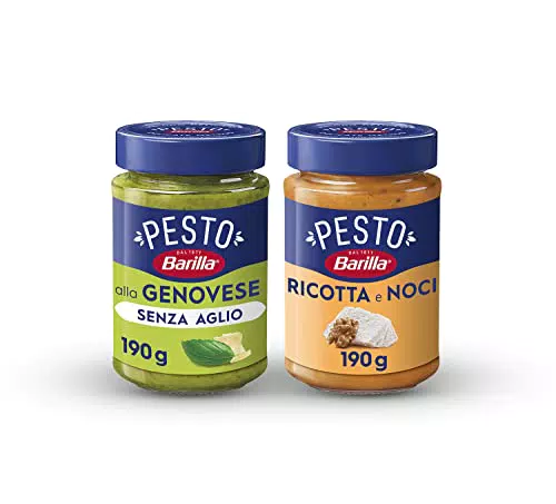 Barilla Sugo Pesto alla Genovese senza Aglio con Basilico Fresco Italiano e Parmigiano Reggiano Dop