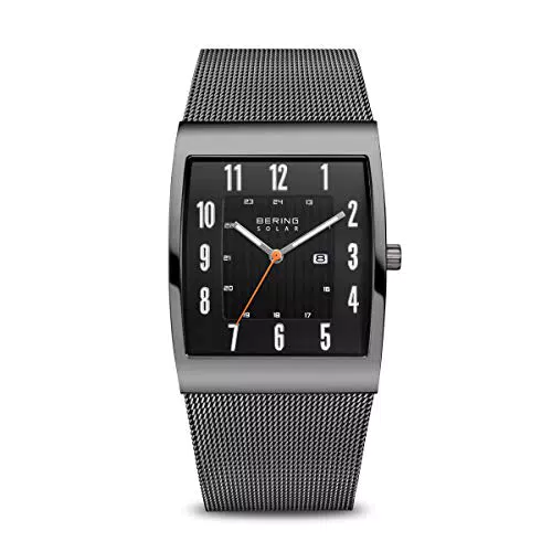 BERING Uomo Analogico Solare Orologio con Cinturino in Acciaio inossidabile Cinturino e Vetro zaffiro