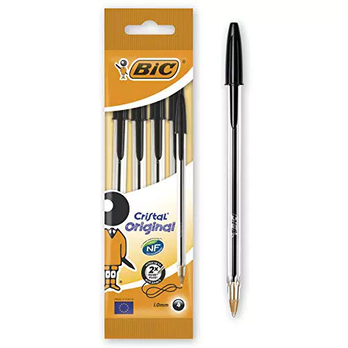 BIC Penne Nere a Sfera, Cristal Original, Punta Media