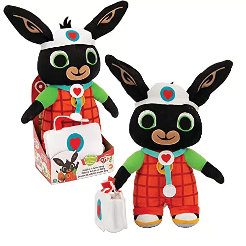 Bing - Peluche 33cm Dottore con valigetta e stetoscopio in materiale morbido