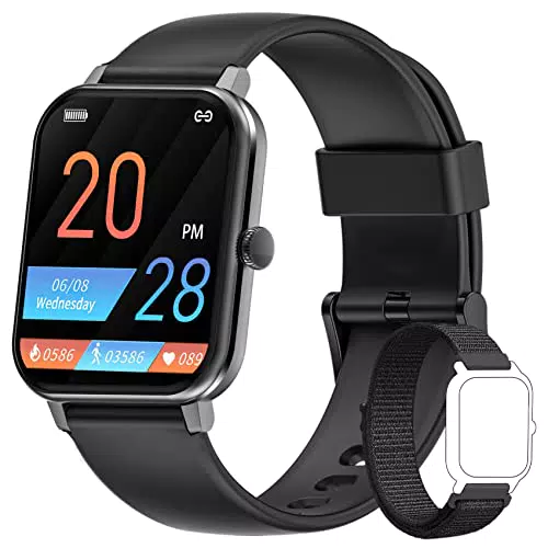 Blackview Smartwatch, Orologio Fitness Tracker da Uomo con Termometro/Saturimetro (SpO2)/Contapassi/Cardiofrequenzimetro/Notifiche