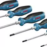 Bosch Professional 1600A016BF Set 6 Pezzi, Cacciaviti a Croce e a Taglioama Continua Calotta in Acciaio