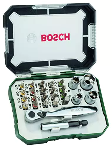 Set Bosch da 26 pz. Set di bit di avvitamento e set di cricchetti