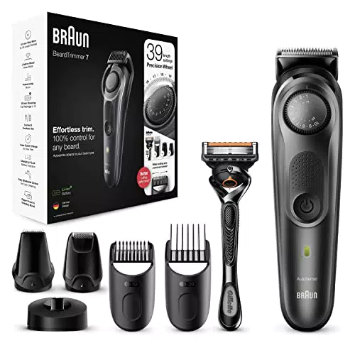 Braun Regolabarba 7 Tagliacapelli Uomo, Rasoio e 5 Accessori inclusi