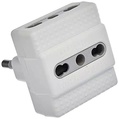 BTicino S3604D Kit Adattatore Tris, 3 Prese Bipasso
