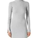 Calvin Klein Jeans CK Vestito Corto Maglione Collo Rotondo Abitiight Grey Heather