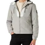 Calvin Klein Jeans Giacca Harrington Imbottita con Cappuccioercury Grey