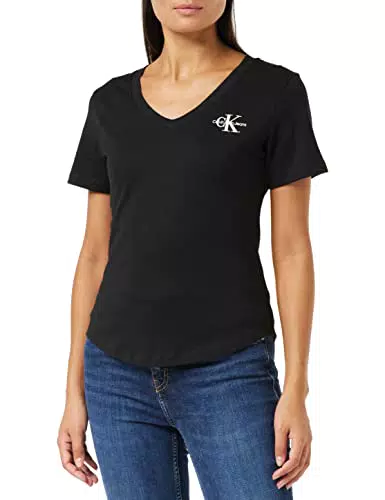 Calvin Klein Jeans Monogram Logo Slim V-Neck Tee T-Shirt