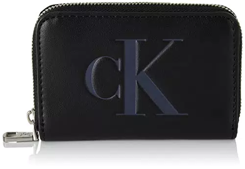 Calvin Klein Jeans Scolpito con Zip Intorno Mono, Portafoglio Bi-Fold Donna
