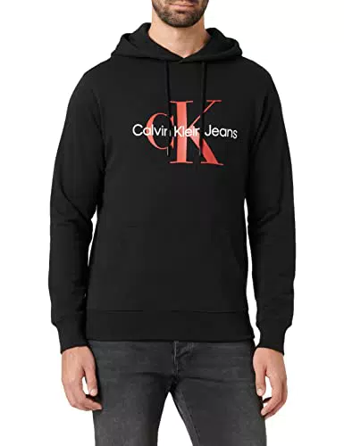 Calvin Klein Jeans Stagionale Monologo Regular Felpa con Cappuccio Maglie Pesanti