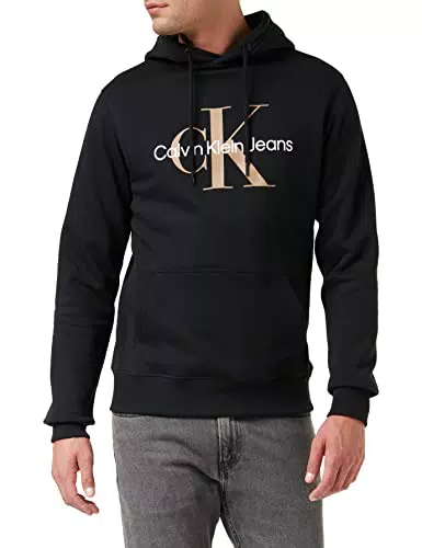 Calvin Klein Jeans Stagionale Monologo Regular Felpa con Cappuccio Maglie Pesanti