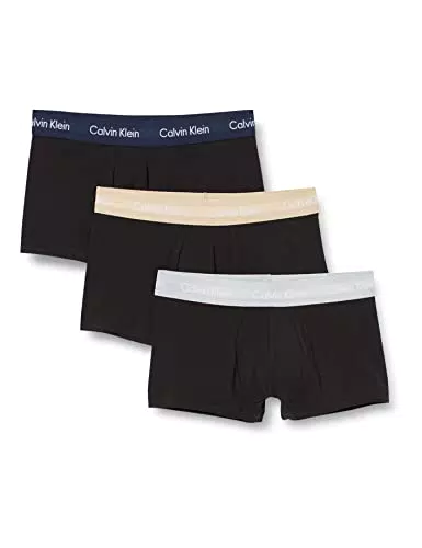 Calvin Klein Low Rise Trunk 3pk Boxer, Nero Uomo