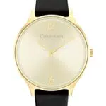 Calvin Klein Orologio Analogico al Quarzo da Donna con Cinturino in Pelle Nero - 25200008