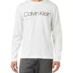 Calvin Klein T-Shirt a Maniche Lunghe con Logo in Cotone
