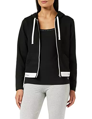 Calvin Klein Top Hoodie Full Zip, Felpa con Cappuccio