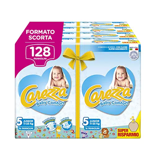 Carezza Baby Comfort Junior | Taglia 5 | 128 pannolini