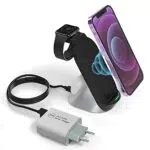 Caricatore Wirelesstazione di Ricarica Rapida Qi 15W 3 in 1 con Adattatore QC3.0 Compatibile con iPhone 12/11/11 Pro/11 Pro Max/Xs/Xs Max/XR/X/8/8 Plusamsung