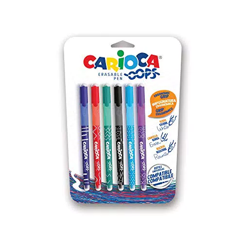 Set Penne Cancellabili Ricaricabili, 6 pezzi, colori assortiti