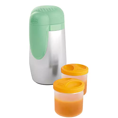 Chicco Portapappa Termico In Acciaio Inox Con Due Contenitori