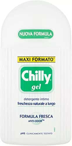 Chilly, Detergente Intimo Gel, Detergente Per L'Igiene Intima con Mentolo Naturale - Freschezza Naturale a Lungo - Per Uso Quotidiano - Clinicamente Testato