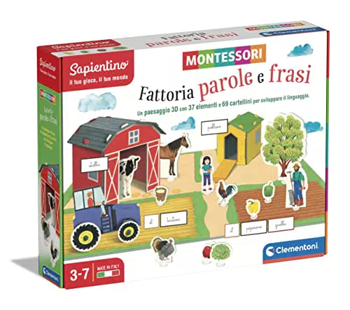 Clementoni- Sapientino Fattoria Parole e Frasi Montessori 3 Anni