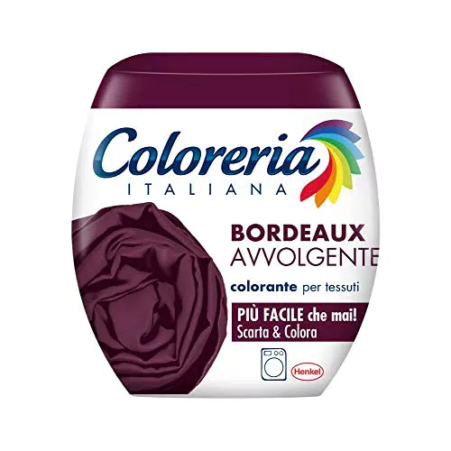 Coloreria Italiana Grey Colorante Tessuti e Vestiti in Lavatrice, bordeaux avvolgente
