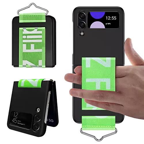 Cover per Samsung Z Flip 4 con Cinturino, Anti-Shedding Custodia Z Flip 4 con Cinturino in Nylon