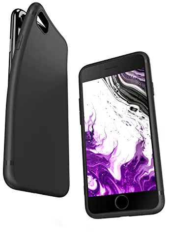 COVERbasics Cover Compatibile con iPhone 7/8 / SE 2020/2022 Custodia Nera in Silicone TPU Opaco Sottile Slim con Protezione Fotocamera