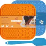 Cozywind Tappetino da Leccare Cane Tappetino per Leccare il Cane con Mangiatoia Lenta 2 Tappetino da Leccare e Spatola in Silicone per l’alimentazione del Burro di Arachidi