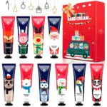 Crema Mani Set, 10 Pezzi Crema Mani Regalo Natale, Crema Mani Riparatrice per Donna e Uomo - Assorbimento Rapido