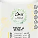 CYB Vitamina D3 2000 U.I. - 50µg Puro ad Alto Dosaggio D3 - 365 Compresse Vegetariane