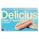 Delicius Scatola di Filetti di Sgombro al Naturale, 125g
