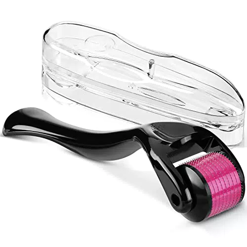 Dermaroller Viso Barba Microneedle Aghi: 0, 75 mm Professionale Micro Rullo Titanium Derma Roller Crescita Capelli Skin Microneedling Maschera Beard Smagliature Corpo Scalp Roll Needling Microaghi