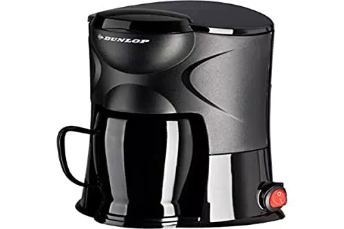Dunlop - Macchina da caffè da 1 Tazza, 170 W, con Filtro Permanente