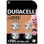 Duracell - 2032, Batteria Bottone al litio 3V, confezione da 4