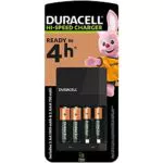 Duracell - Caricabatterie da 4 Ore, con incluse batterie ricaricabili, 2 AA + 2 AAA