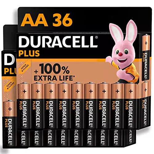 Duracell - Plus AA, Batterie Stilo Alcaline, confezione da 36