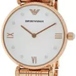 Emporio Armani Orologio da Donna in Acciaio Inossidabile Tonalità Oro Rosa a Due Lancette