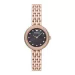 Emporio Armani Orologio Due Lancette, Acciaio Inossidabile, Dimensioni Cassa 30 mm, da Donna, Oro Rosa