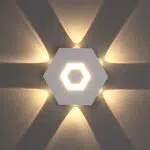 ENCOFT 12W Applique da Parete LED da Interno Forma Esagonale, Luce Bianco Caldo 3000K per Soggiorno Camera da Letto