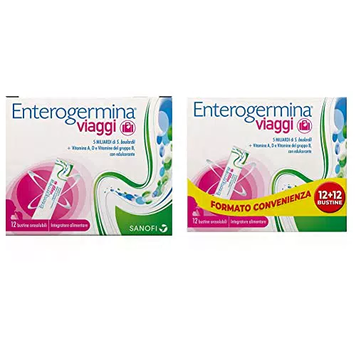 Enterogermina Integratore Alimentare Viaggi, 12 Bustine + Enterogermina Viaggi