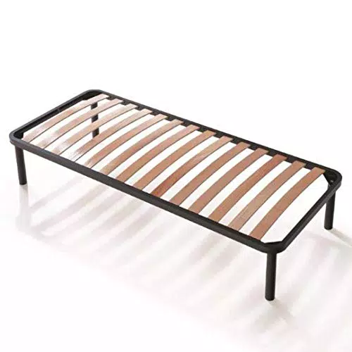 EVERGREENWEB Rete Letto Singolo 80x190 a Doghe in Legno Ortopedica con 4 Piedi Smontabilitruttura portante in Ferro Rinforzata