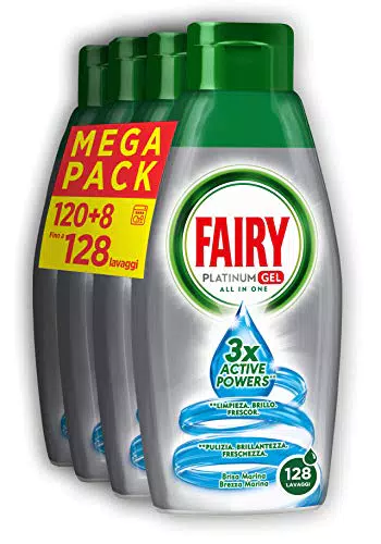 Fairy Gel Detersivo Lavastoviglie - 32 Lavaggi - 1 bottiglia da 32 lavaggi - Brezza Marina
