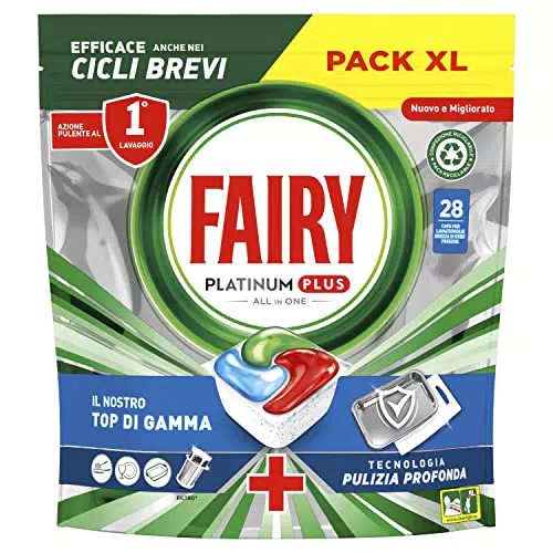 Fairy Platinum Detersivo Pastiglie Lavastoviglie Plus, 28 pastiglie