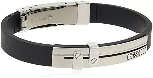 Bracciale Fossil da uomo in PU con acciaio inossidabile