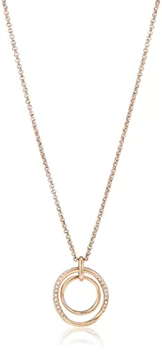 Fossil - Collana da donna con ciondolo a spirale in acciaio inossidabile