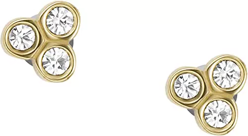 Fossil Donna Sutton Trio Glitz Orecchini a Perno in Acciaio Inossidabile Color Oro